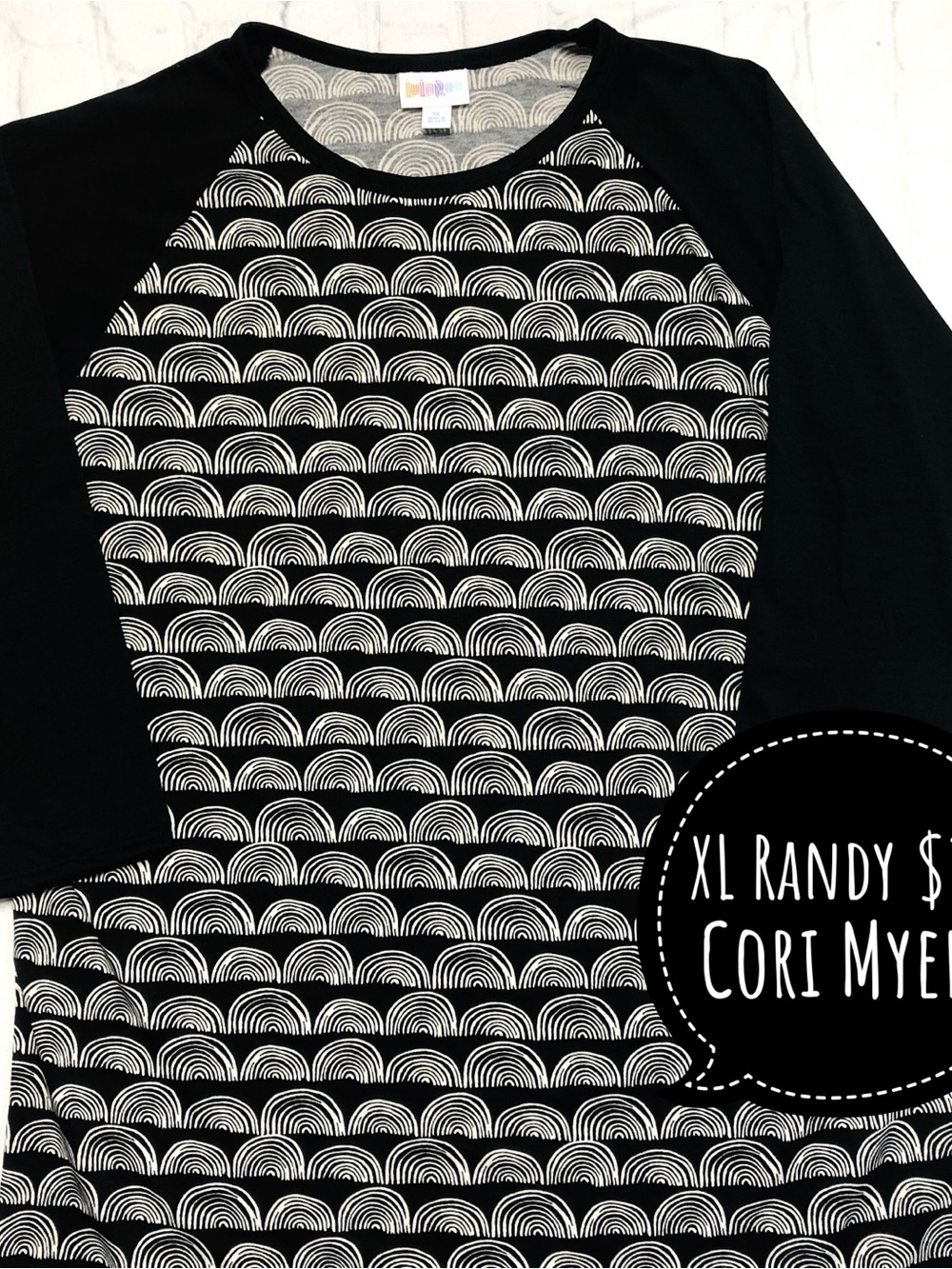 Black & White 3/4 Sleeve Baseball Style Tshirt NWT
